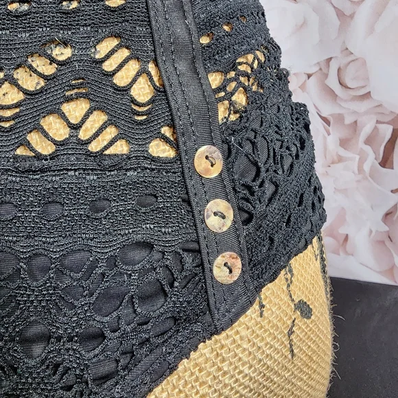 NWOT Black Fishnet One Piece Halter Bathing Suit - Picture 5 of 14